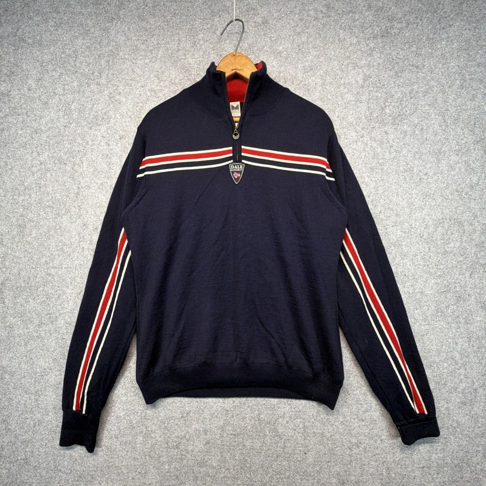 Dale Of Norway Men's Large Water Repellent Wool 1/4 Zip Sweater Pullover